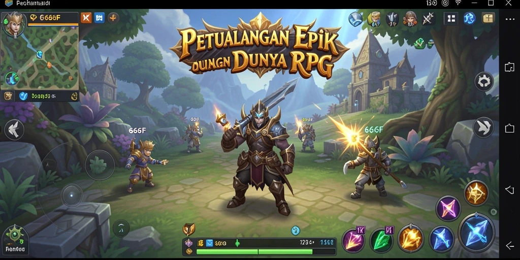 Tampilan gameplay RPG yang menegangkan dan dinamis dalam 666F.
