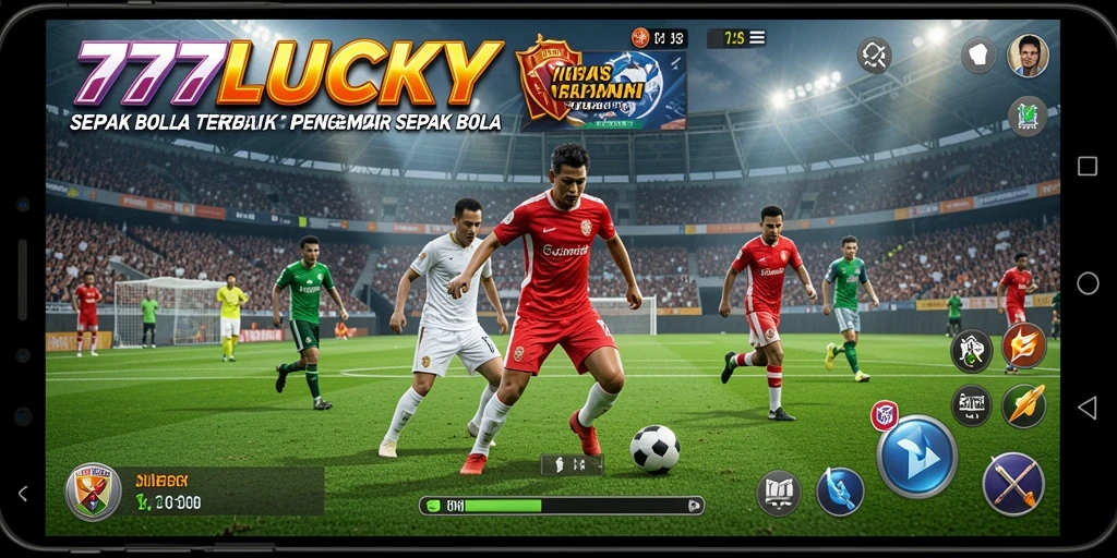 Gameplay intens dengan aksi sepak bola yang mendebarkan.