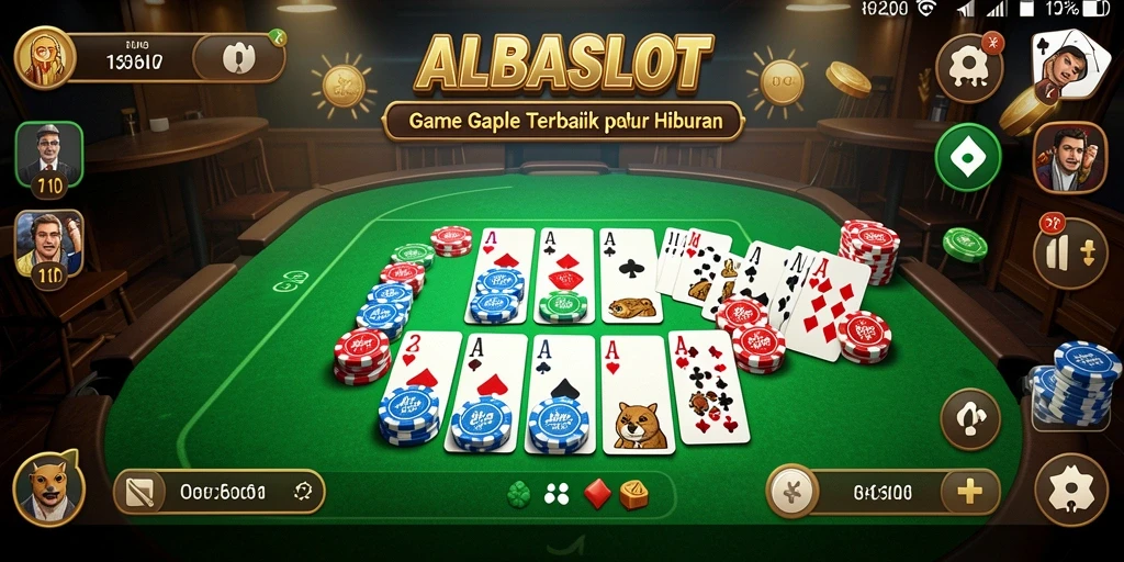 Tampilan menarik dari gameplay ALBASLOT yang menampilkan serunya permainan Gaple.