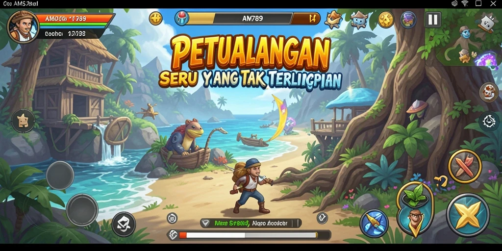 Screenshot gameplay AMS789 menampilkan momen petualangan yang mendebarkan.