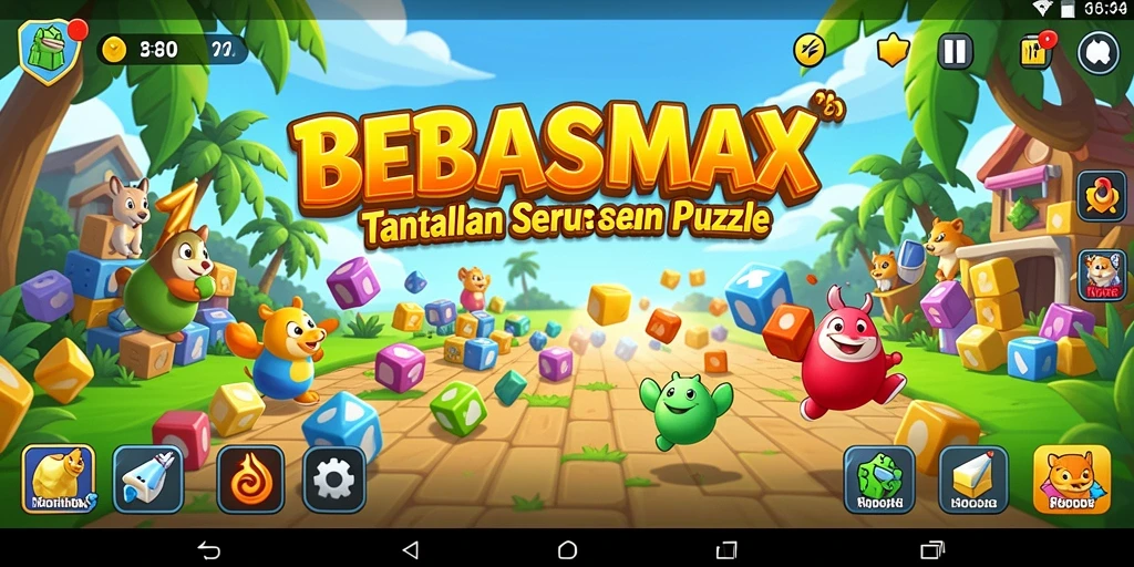 Tampilan gameplay BEBASMAX yang menarik dan penuh warna.