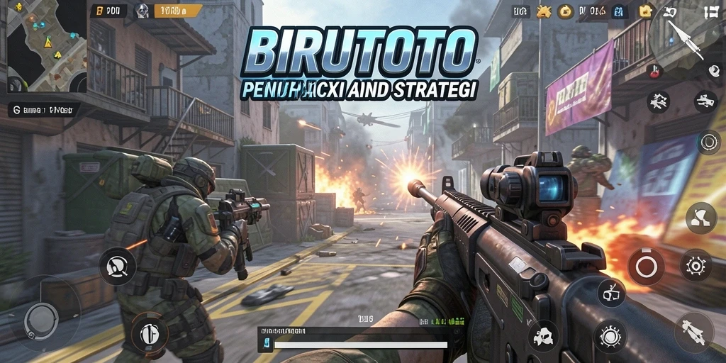 Tampilan gameplay FPS yang mendebarkan di BIRUTOTO.