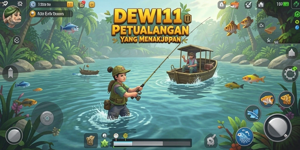 Gameplay DEWI11 dengan pengalaman memancing yang menakjubkan dan grafis yang indah.