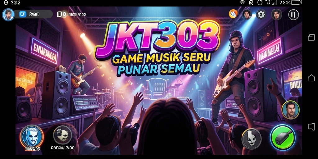 Tampilan gameplay seru dengan lagu-lagu trending di JKT303.