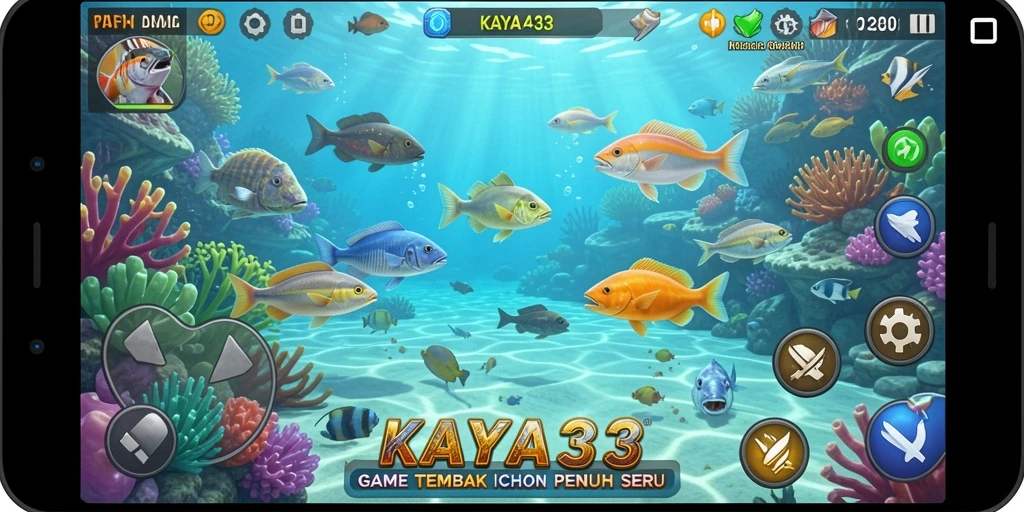 Screenshot gameplay KAYA33 menampilkan momen seru menembak ikan.