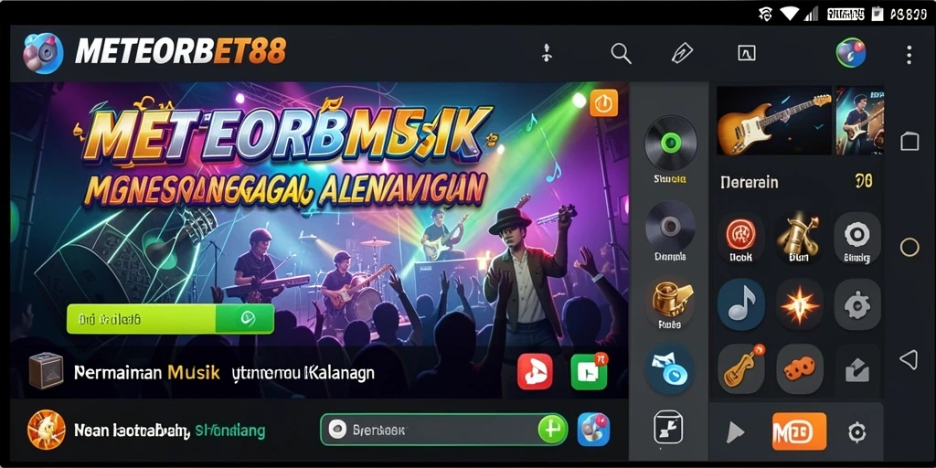 Tangkapan layar dari gameplay METEORBET88 yang menunjukkan aksi seru dalam permainan musik.