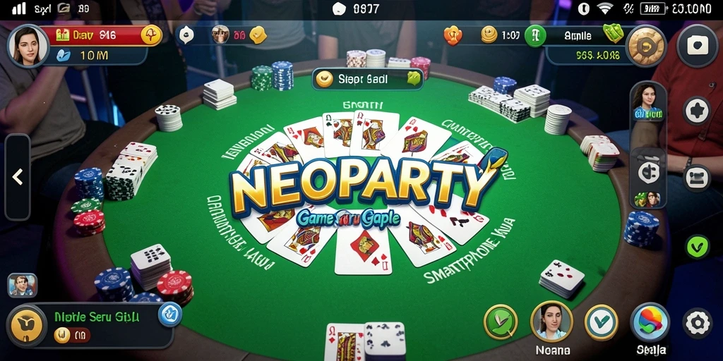 Screenshot gameplay NEOPARTY menampilkan keseruan permainan Gaple.
