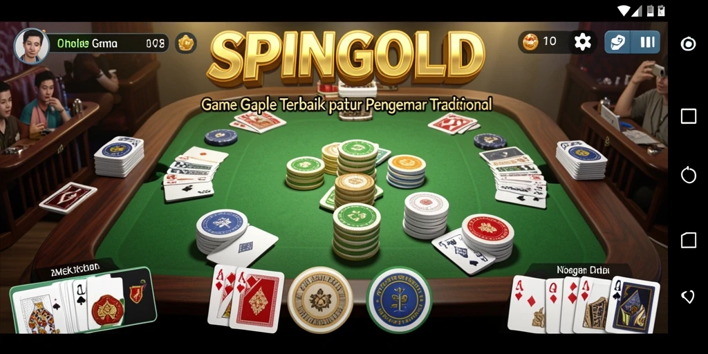 Tampilan gameplay Gaple SPINGOLD yang menarik dan menyenangkan.