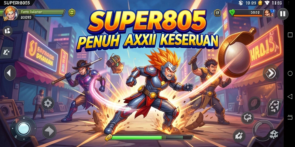 Screenshot gameplay SUPER805 menampilkan keseruan dan tantangan tingkat tinggi.