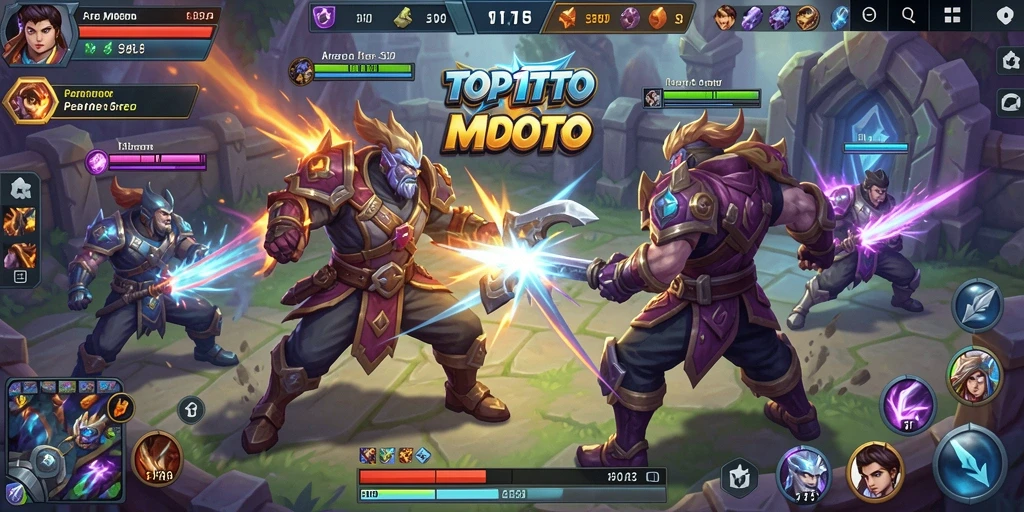 Tangkapan layar gameplay seru di arena MOBA TOP1TOTO.