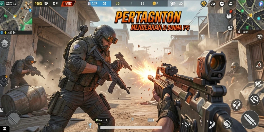 Tangkapan layar V07 menampilkan aksi seru dalam pertempuran FPS.