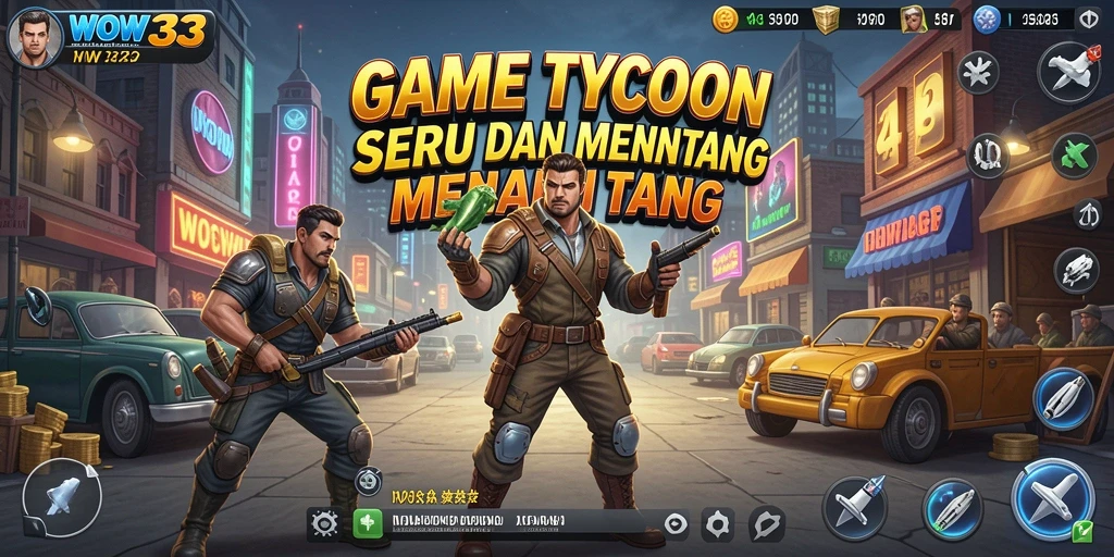 Tampilan gameplay WOW33 yang menarik dalam dunia Tycoon.