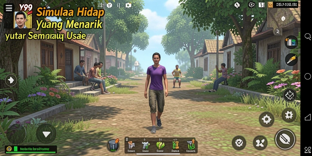Tampilan gameplay Y89 dengan karakter dan dekorasi yang menarik.